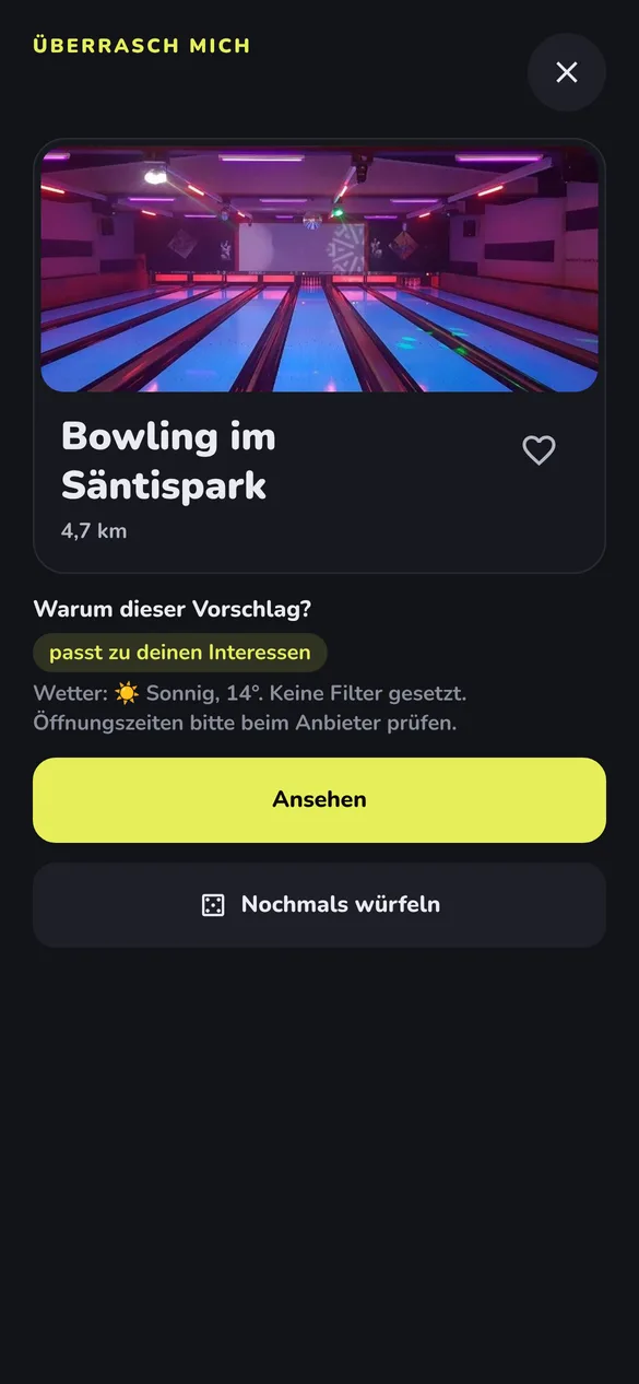 Überrasch mich mit Begründung