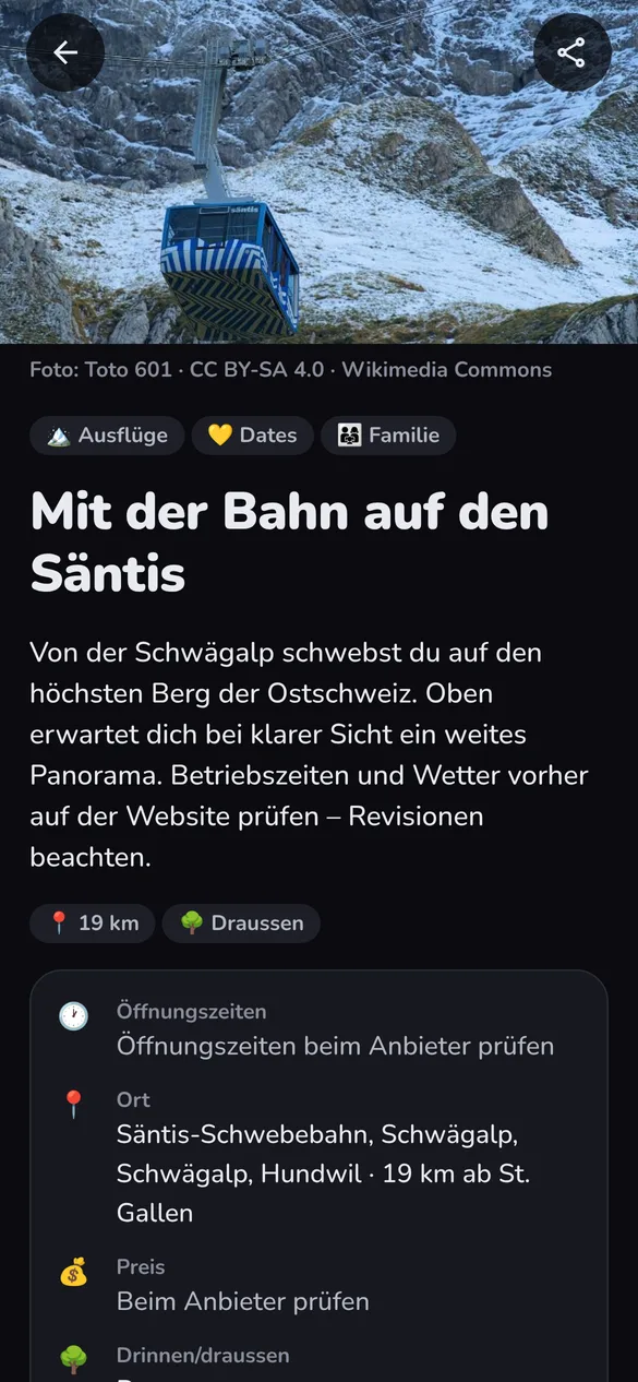 Detailseite Säntis-Schwebebahn